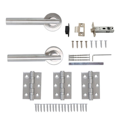Superior Titan Lever on Round Rose Handle Set - Satin Stainless Steel