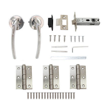 Lifestyle Alcor Lever on Round Rose Handle Set - Satin Nickel