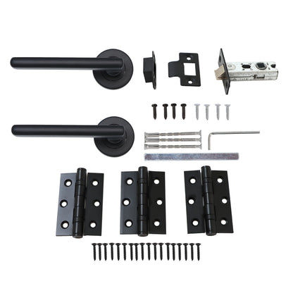 Superior Luna Lever on Round Rose Handle Set - Matt Black