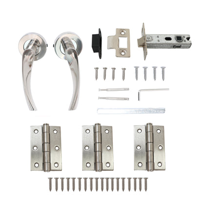 Lifestyle Mizar Lever on Round Rose Handle Set - Satin Nickel