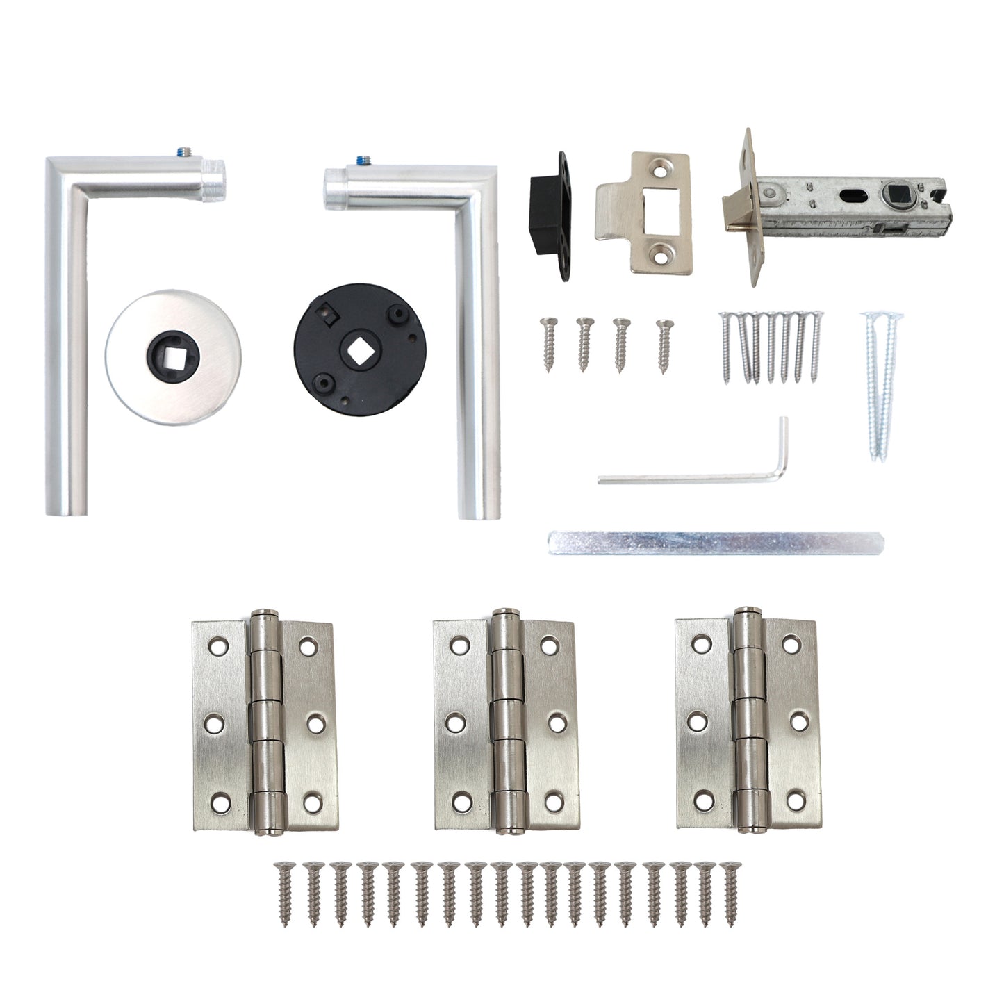 Lifestyle Alpha Lever on Round Rose Handle Set - Satin Nickel