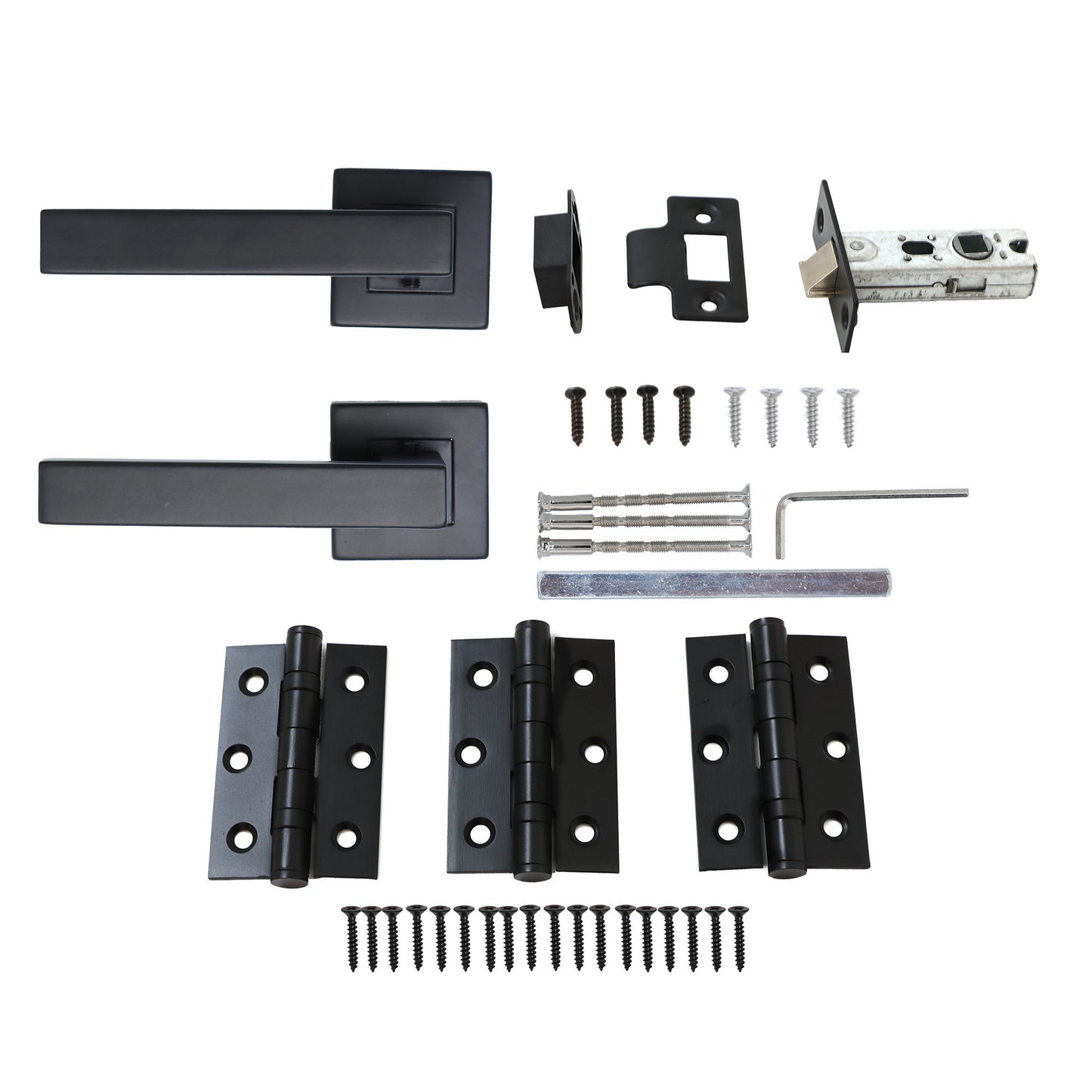 Superior Callisto Lever on Square Rose Handle Set - Matt Black