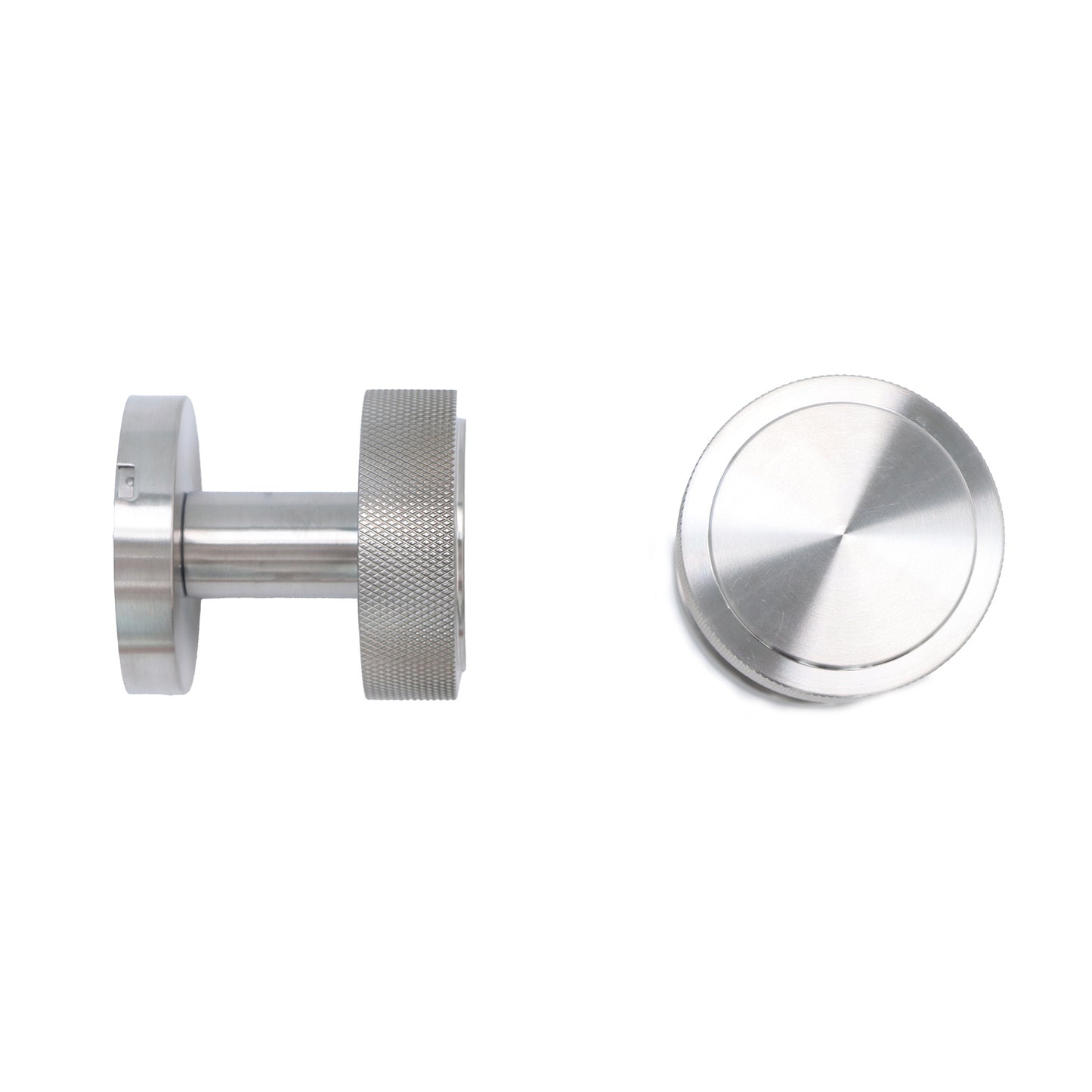 Knurled Round Rose Door Knob Set - Satin Stainless Steel