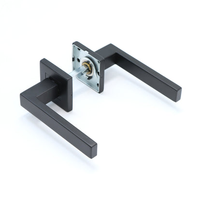 Superior Callisto Lever on Square Rose Handle Set - Matt Black