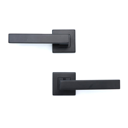 Superior Callisto Lever on Square Rose Handle Set - Matt Black