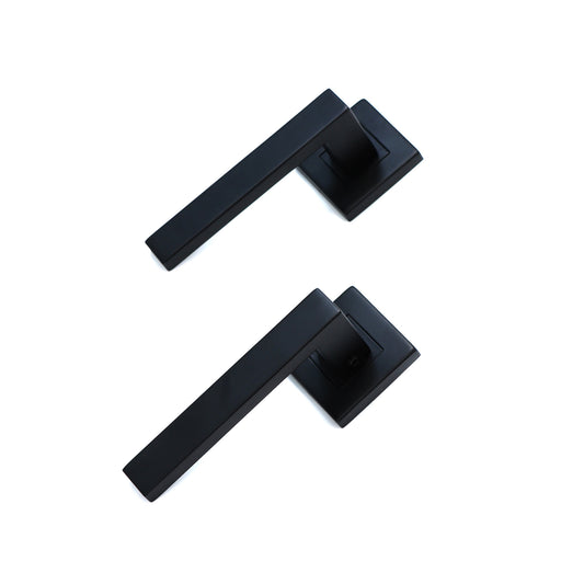 Superior Callisto Lever on Square Rose Handle Set - Matt Black