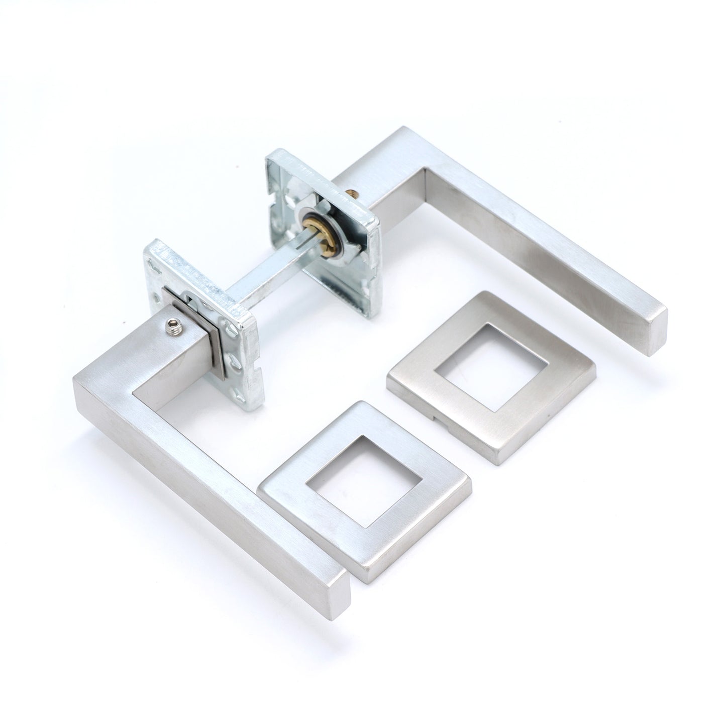 Superior Callisto Lever on Square Rose Handle Set - Satin Stainless Steel