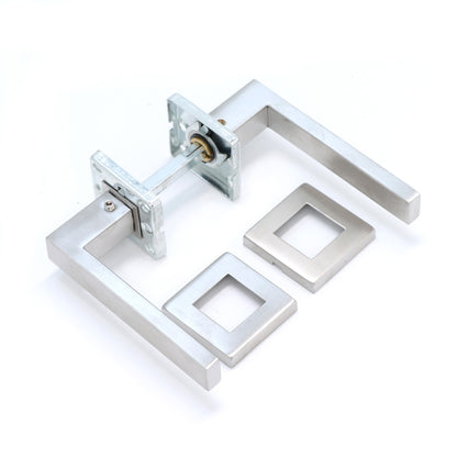 Superior Callisto Lever on Square Rose Handle Set - Satin Stainless Steel