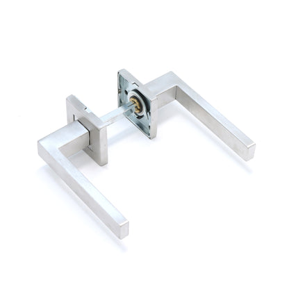 Superior Callisto Lever on Square Rose Handle Set - Satin Stainless Steel