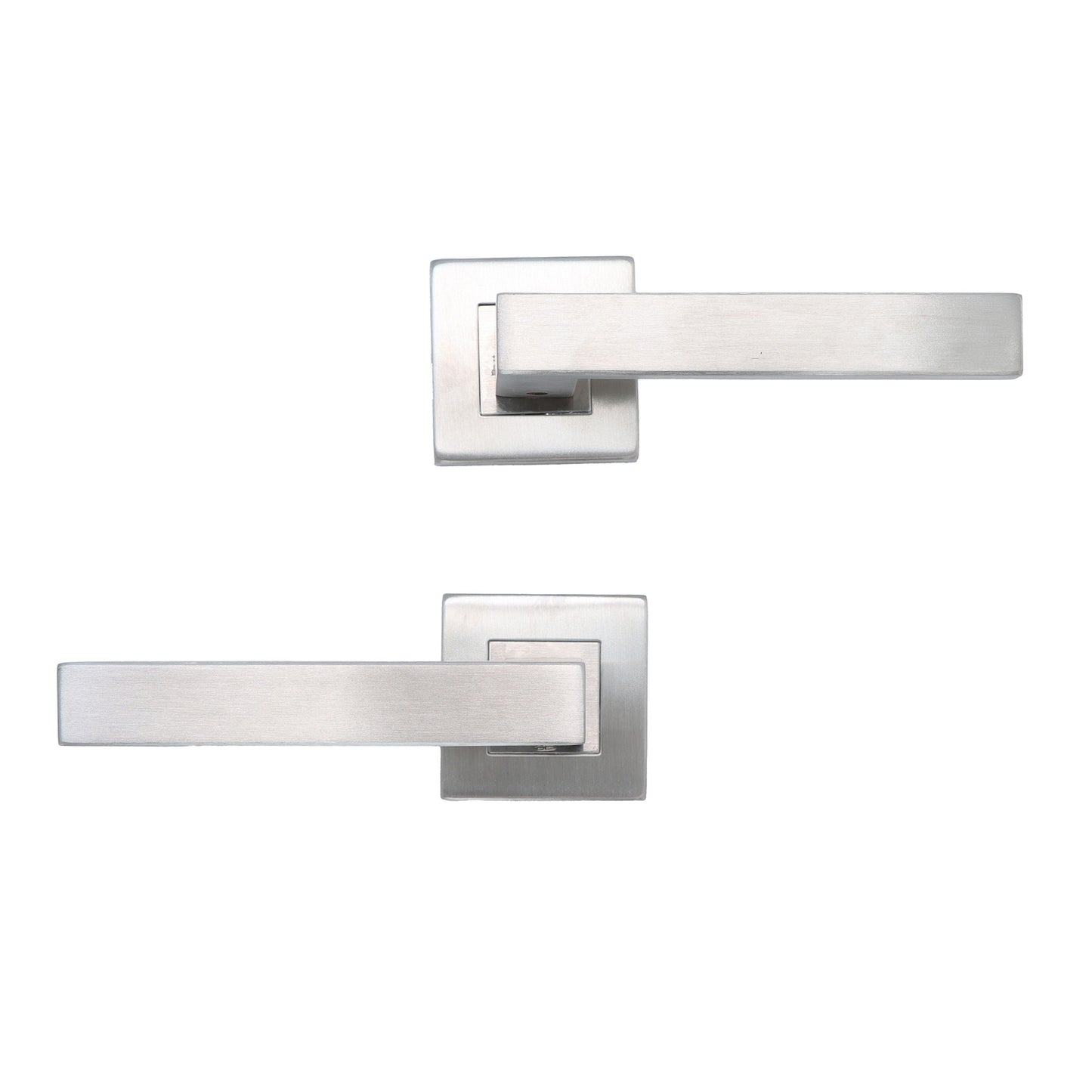 Superior Callisto Lever on Square Rose Handle Set - Satin Stainless Steel