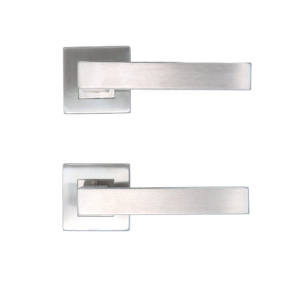 Superior Callisto Lever on Square Rose Handle Set - Satin Stainless Steel