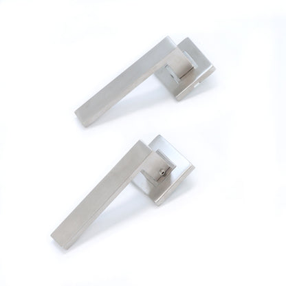 Superior Callisto Lever on Square Rose Handle Set - Satin Stainless Steel