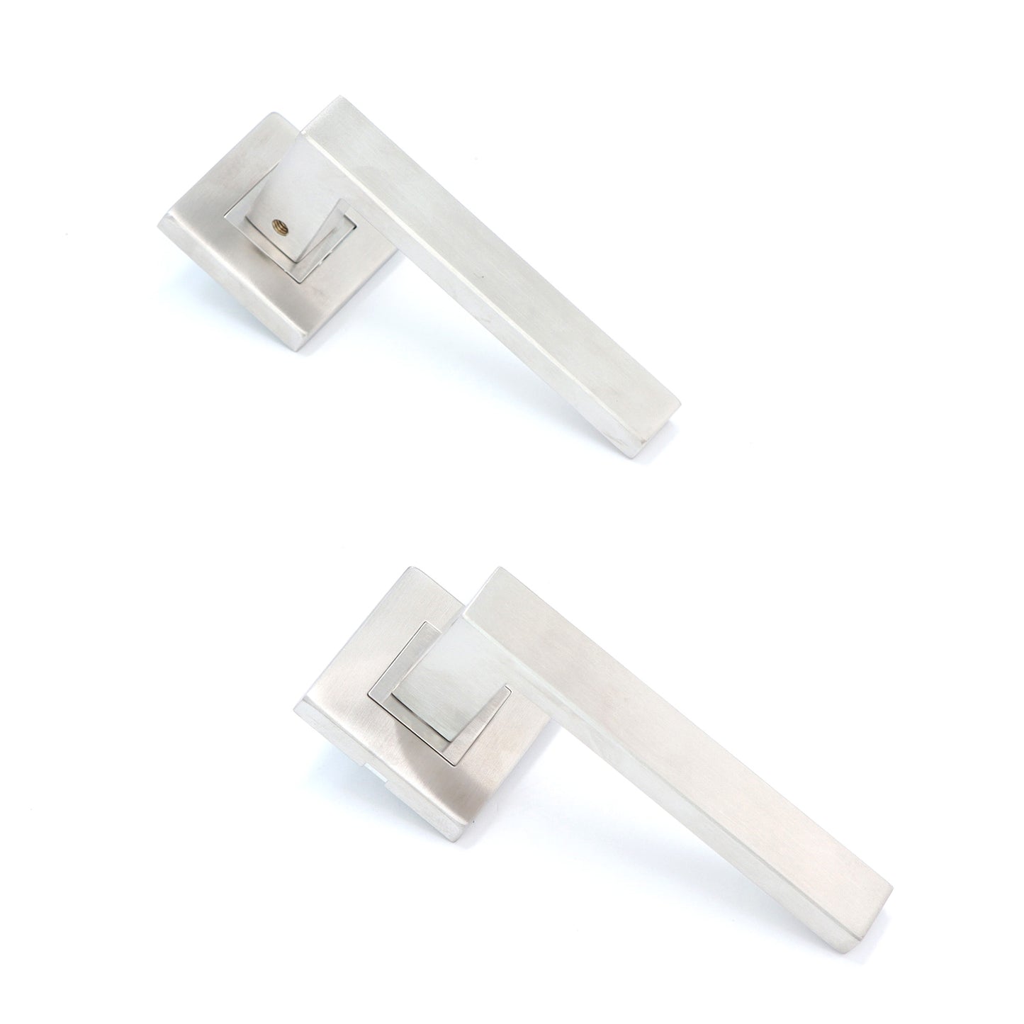 Superior Callisto Lever on Square Rose Handle Set - Satin Stainless Steel