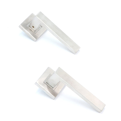 Superior Callisto Lever on Square Rose Handle Set - Satin Stainless Steel
