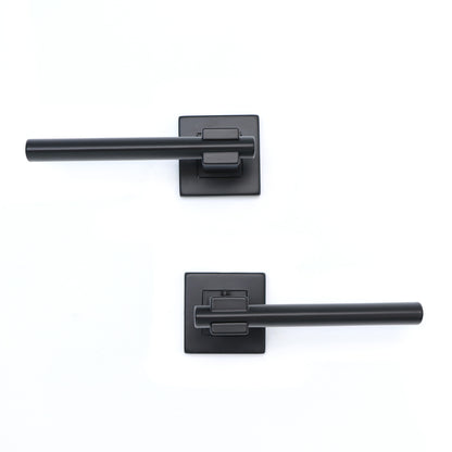 Superior Proxima Lever on Round Rose Bathroom Handle Set - Matt Black