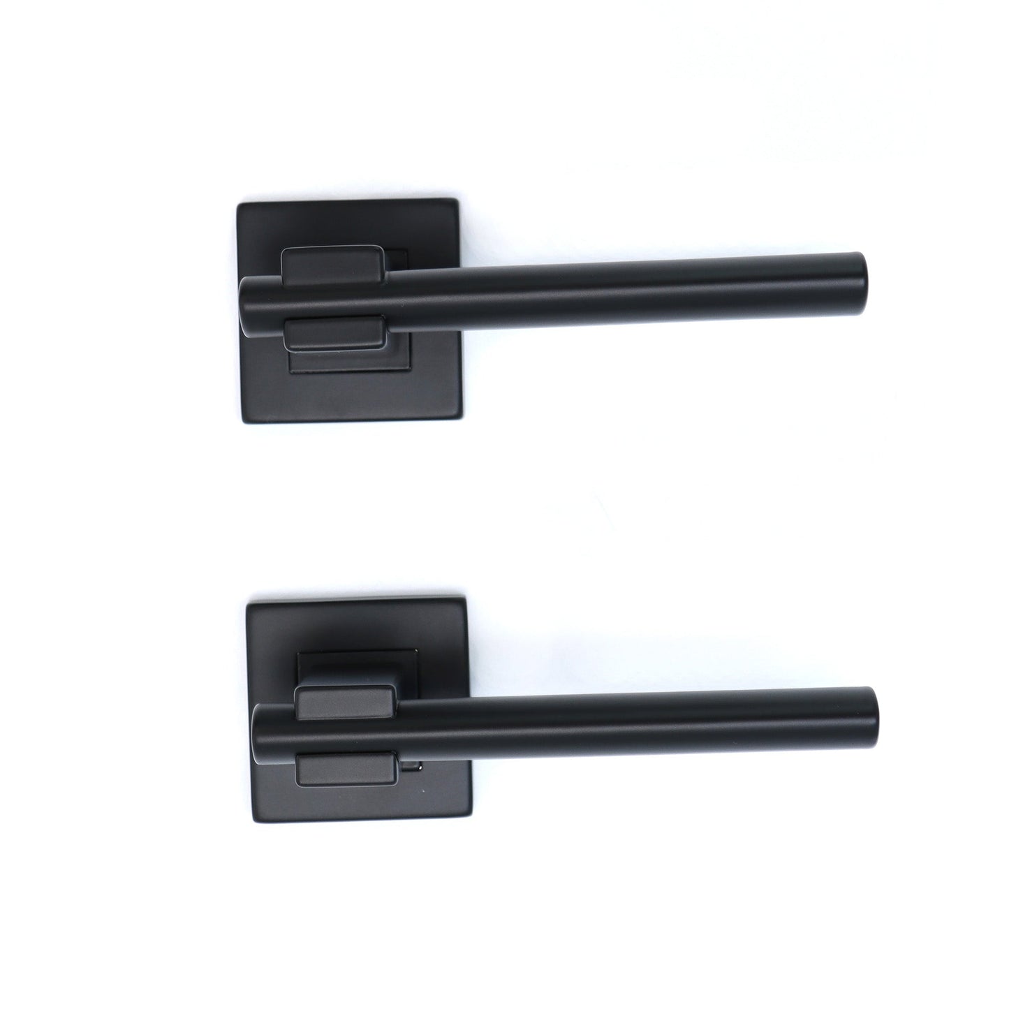 Superior Phobos Lever on Square Rose Handle Set - Matt Black