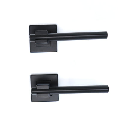 Superior Phobos Lever on Square Rose Handle Set - Matt Black