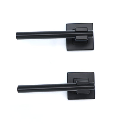 Superior Phobos Lever on Square Rose Bathroom Handle Set - Matt Black