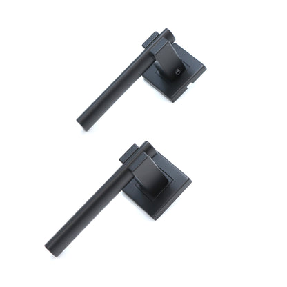 Superior Phobos Lever on Square Rose Handle Set - Matt Black