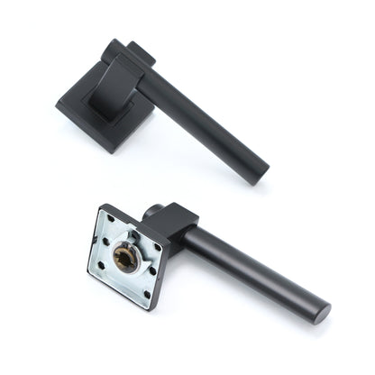 Superior Phobos Lever on Square Rose Handle Set - Matt Black