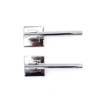 Superior Proxima Lever on Round Rose Bathroom Handle Set - Polished Stainless Steel
