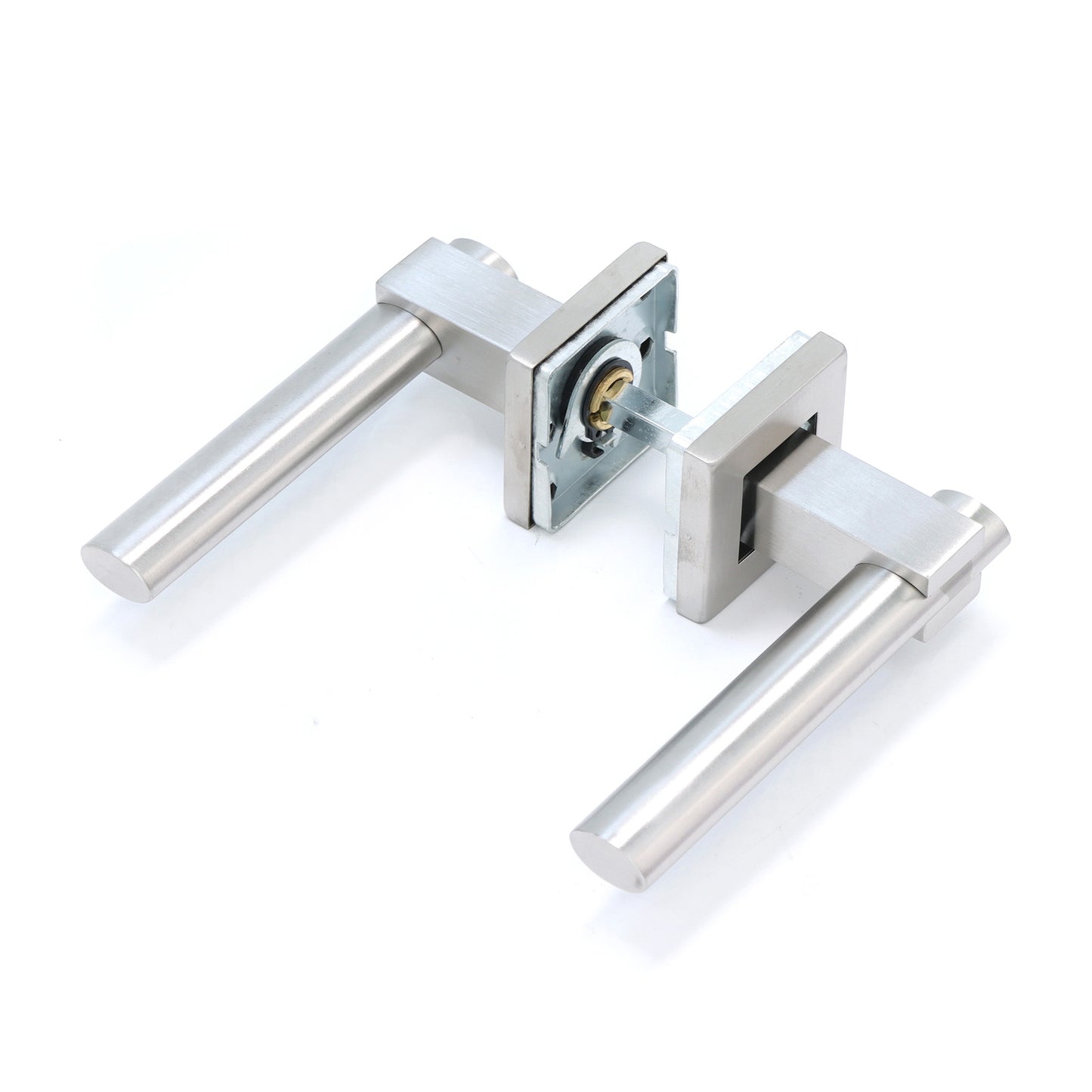 Superior Phobos Lever on Square Rose Handle Set - Satin Stainless Steel