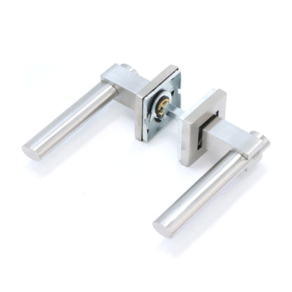 Superior Phobos Lever on Square Rose Handle Set - Satin Stainless Steel