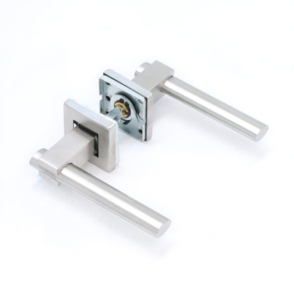 Superior Phobos Lever on Square Rose Handle Set - Satin Stainless Steel