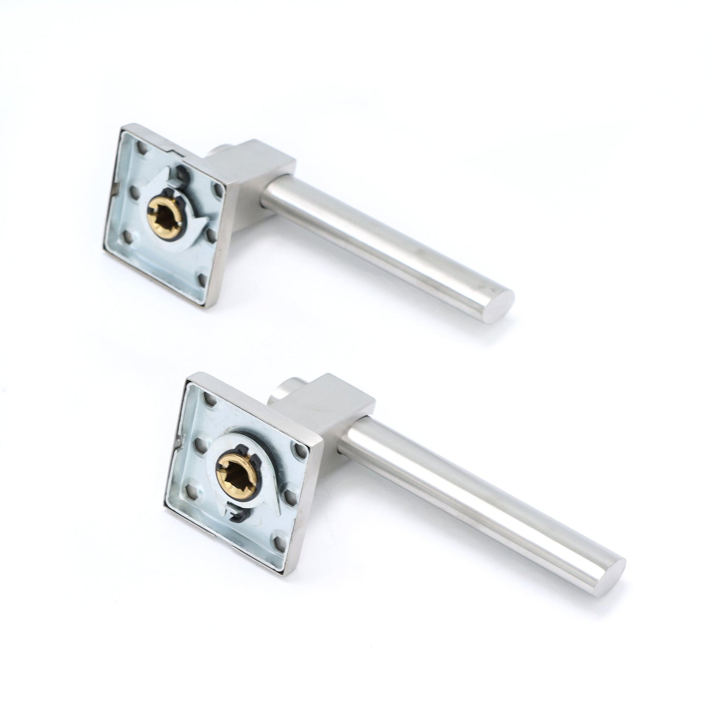 Superior Phobos Lever on Square Rose Handle Set - Satin Stainless Steel