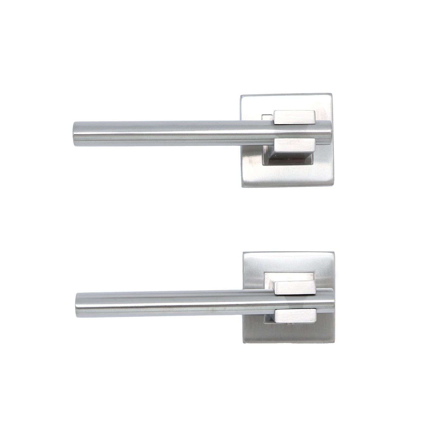 Superior Proxima Lever on Round Rose Bathroom Handle Set - Satin Stainless Steel