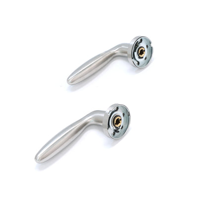 Superior Sirius Lever on Round Rose Bathroom Handle Set - Satin Stainless Steel