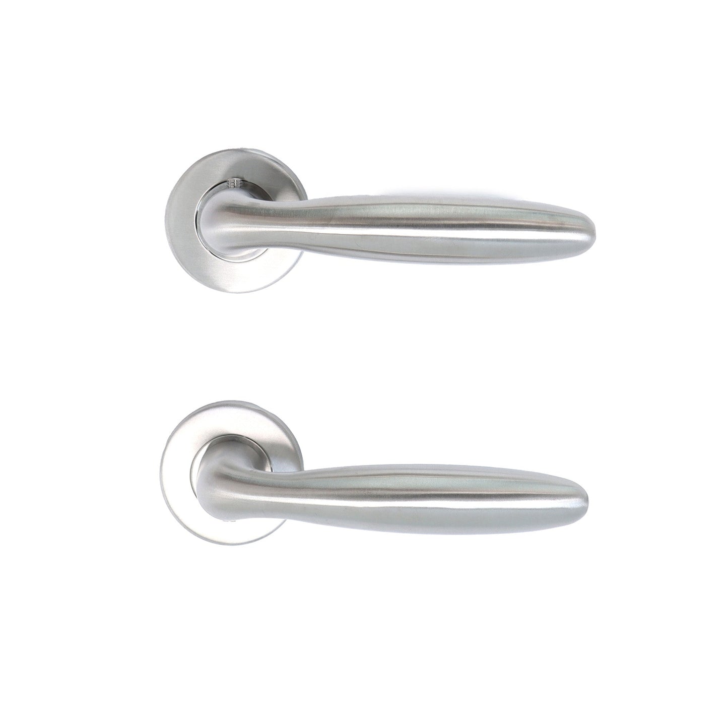 Superior Sirius Lever on Round Rose Handle Set - Satin Stainless Steel