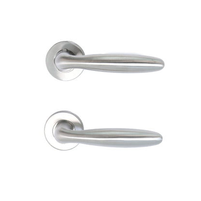 Superior Sirius Lever on Round Rose Handle Set - Satin Stainless Steel