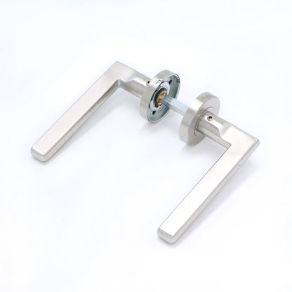 Superior Luna Lever on Round Rose Handle Set - Satin Stainless Steel