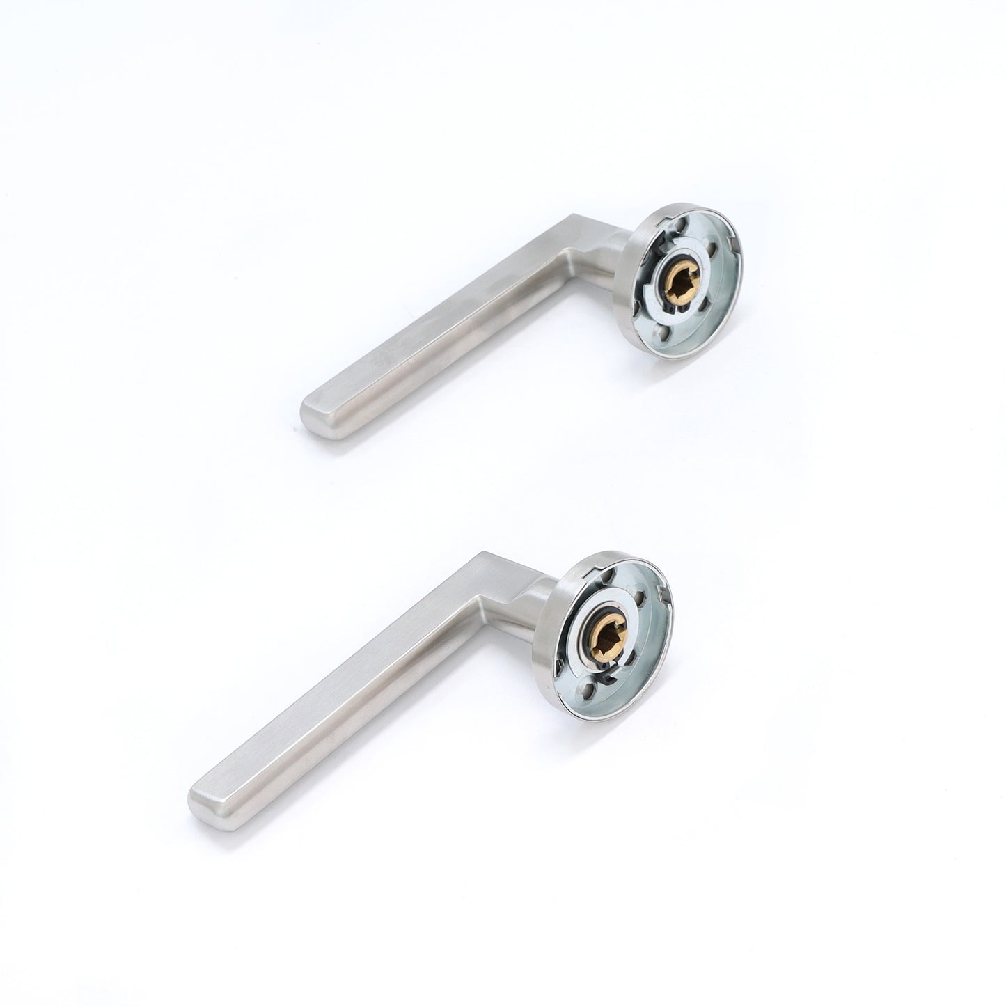 Superior Luna Lever on Round Rose Handle Set - Satin Stainless Steel