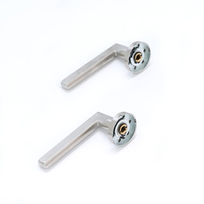 Superior Luna Lever on Round Rose Bathroom Handle Set - Satin Stainless Steel