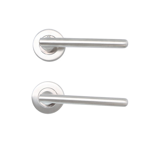 Superior Luna Lever on Round Rose Handle Set - Satin Stainless Steel