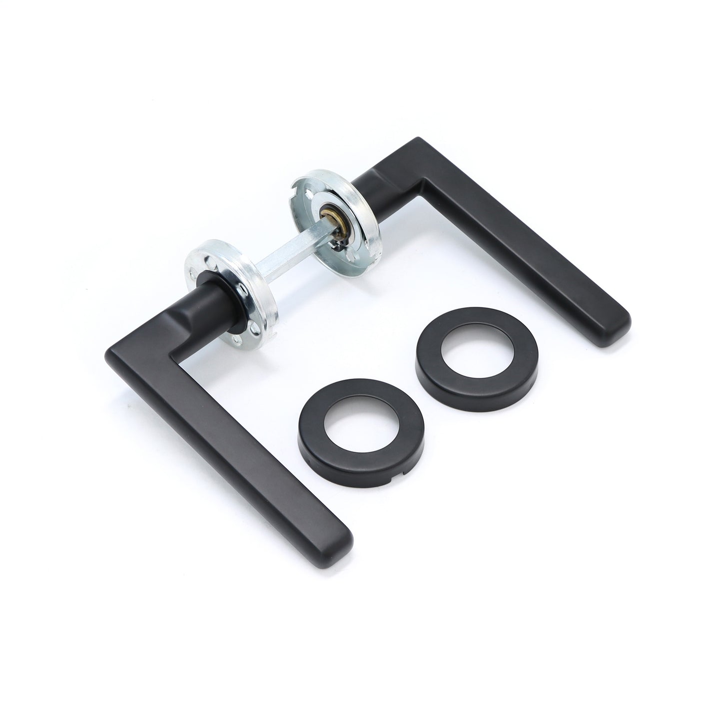 Superior Luna Lever on Round Rose Handle Set - Matt Black