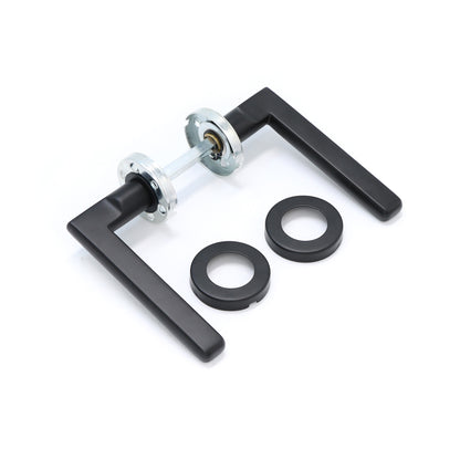 Superior Luna Lever on Round Rose Handle Set - Matt Black