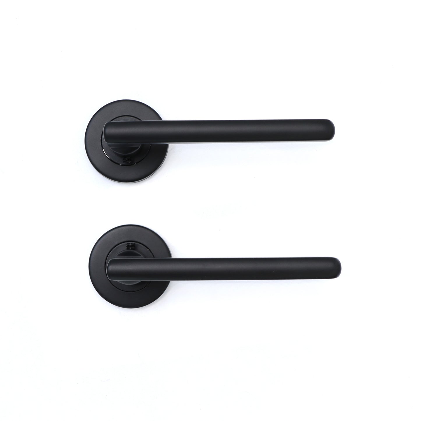 Superior Luna Lever on Round Rose Handle Set - Matt Black