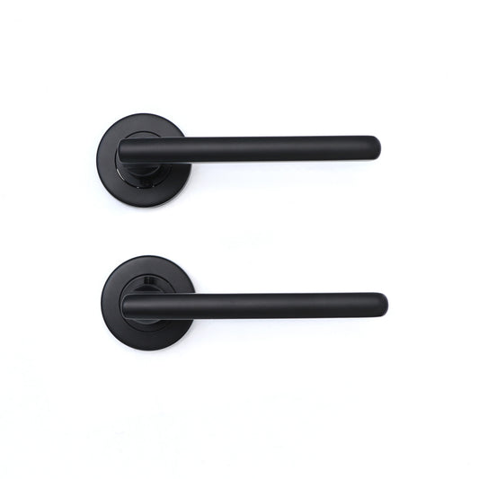 Superior Luna Lever on Round Rose Handle Set - Matt Black