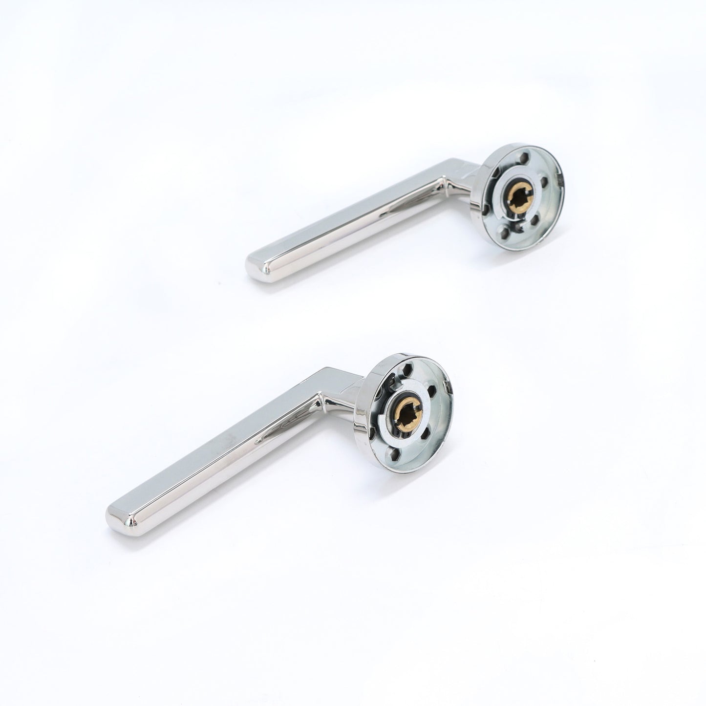 Superior Luna Lever on Round Rose Handle Set - Polished Stainless Steel