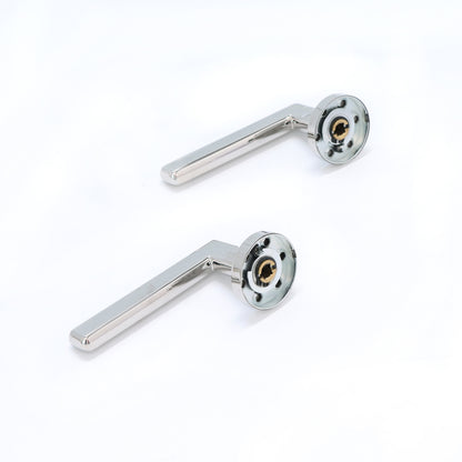 Superior Luna Lever on Round Rose Handle Set - Polished Stainless Steel