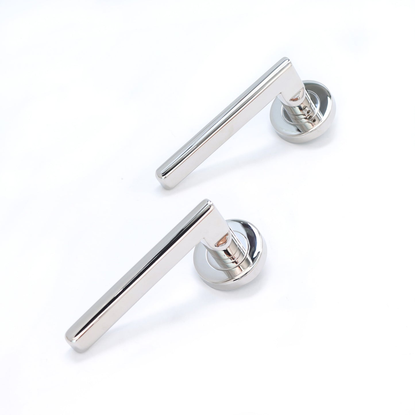 Superior Luna Lever on Round Rose Handle Set - Polished Stainless Steel