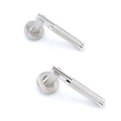 Superior Proxima Lever on Round Rose Bathroom Handle Set - Polished Stainless Steel