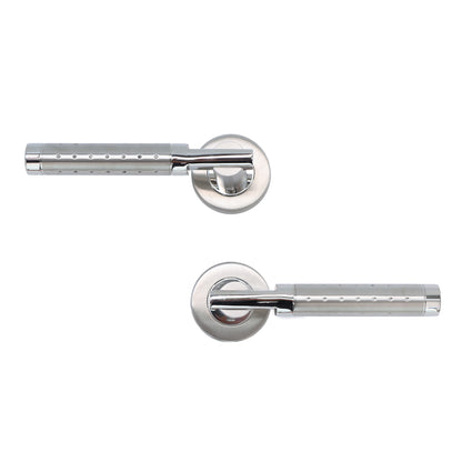 Superior Proxima Lever on Round Rose Bathroom Handle Set - Polished Stainless Steel