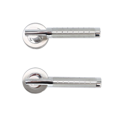 Superior Proxima Lever on Round Rose Bathroom Handle Set - Polished Stainless Steel