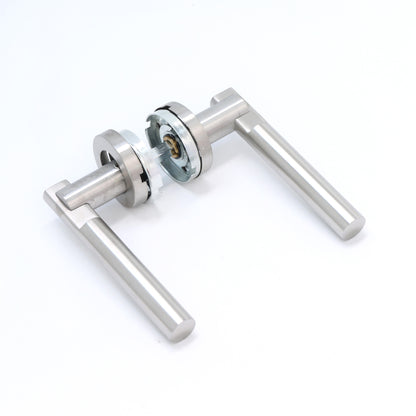 Superior Titan Lever on Round Rose Handle Set - Satin Stainless Steel
