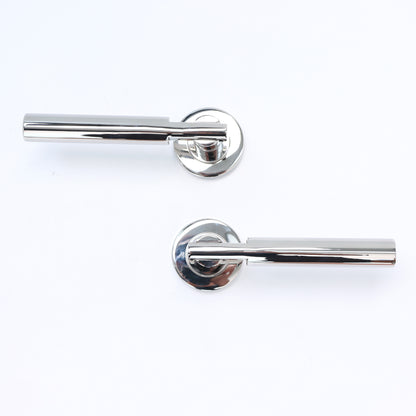 Superior Titan Lever on Round Rose Bathroom Handle Set - Polished Stainless Steel