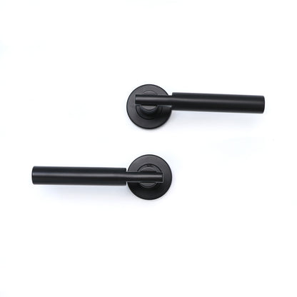 Superior Titan Lever on Round Rose Bathroom Handle Set - Matt Black